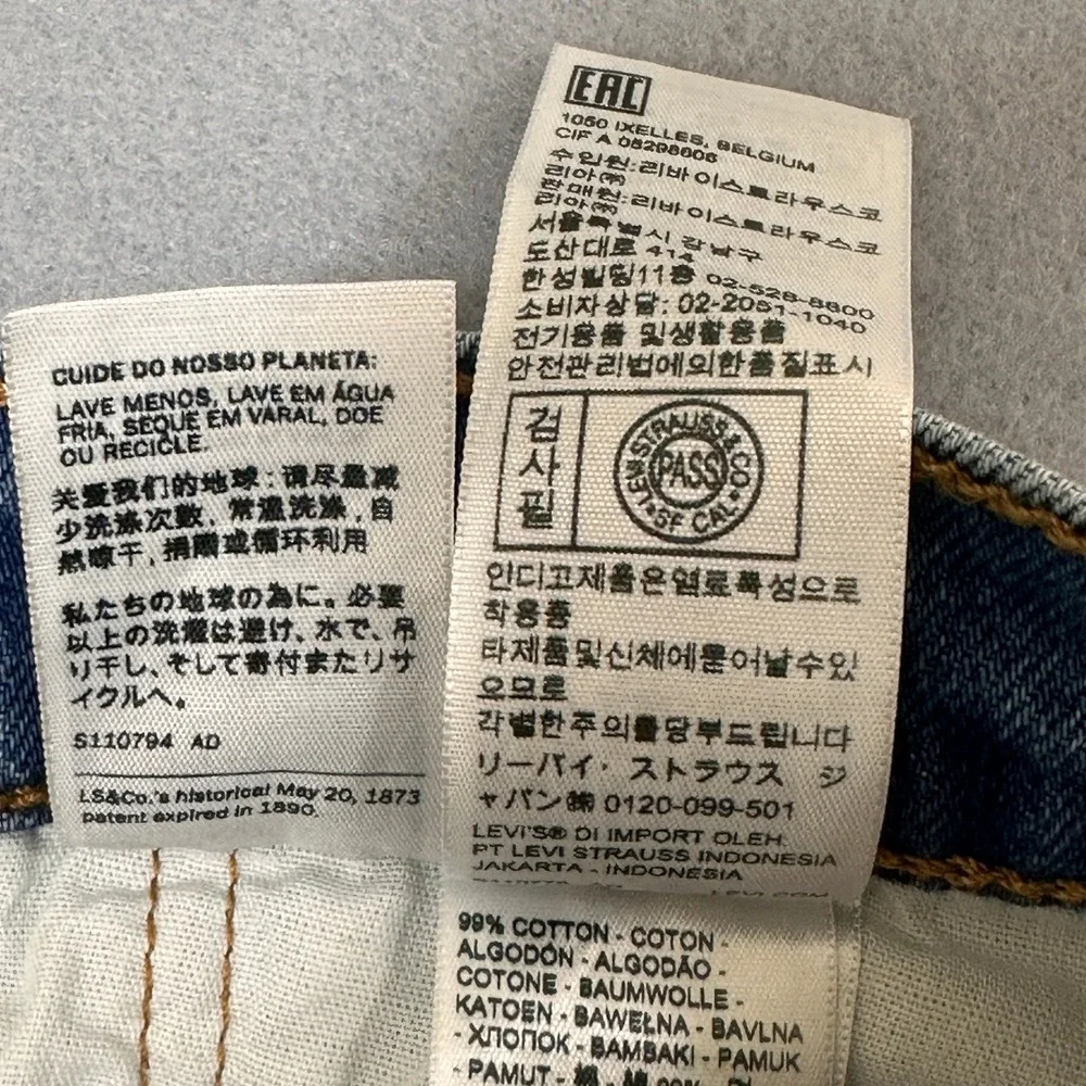Levis 501 Curve Straight Leg Jeans Womens 32 Blue NEW High Rise‎ Stretch Denim